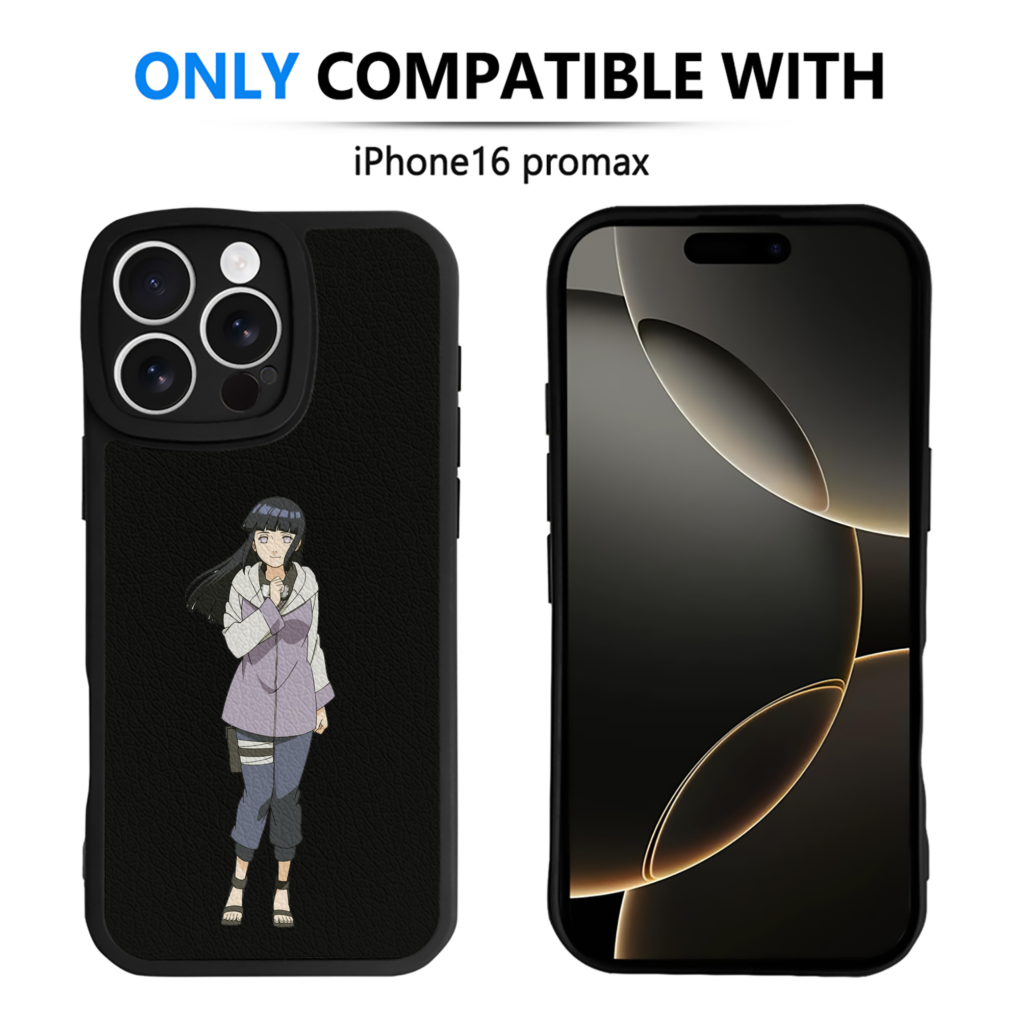 （画像用） NARUTO -ナルト- 日向ヒナタ Hyūga Hinata 【iPhone 16シリーズ対応】シリコンスマホケース（レザー調） 材質：シリコン